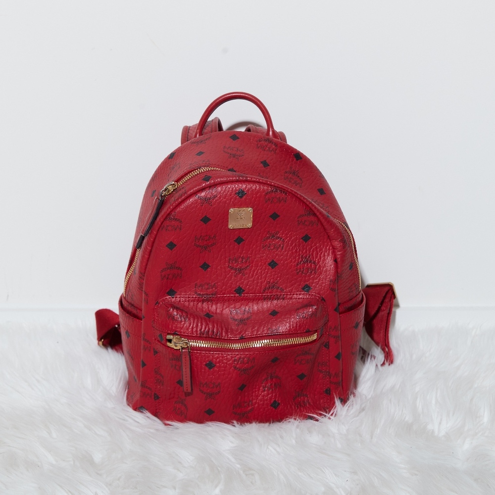 Authentic Mcm Red Logo Backpack - image 1